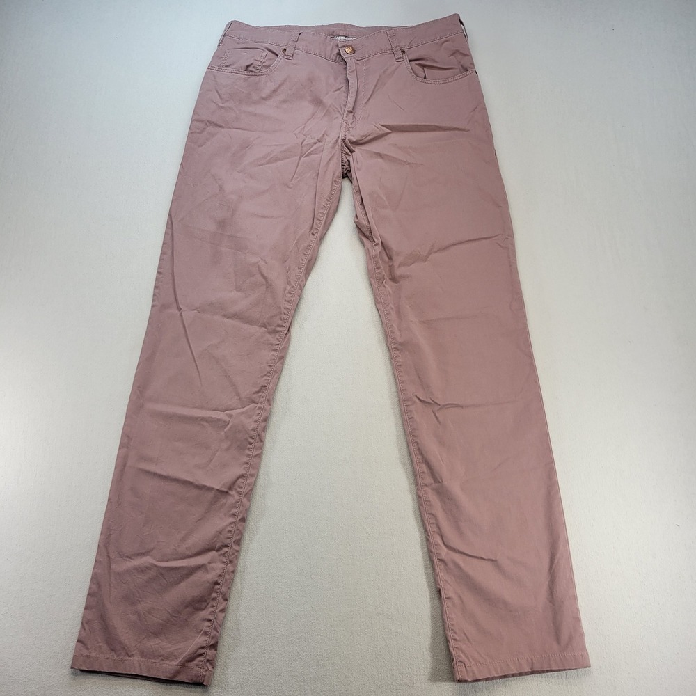 M|5 by Meyer Slim Fit Pants Mens 34x34 Pink Chino Organic Cotton Stretch